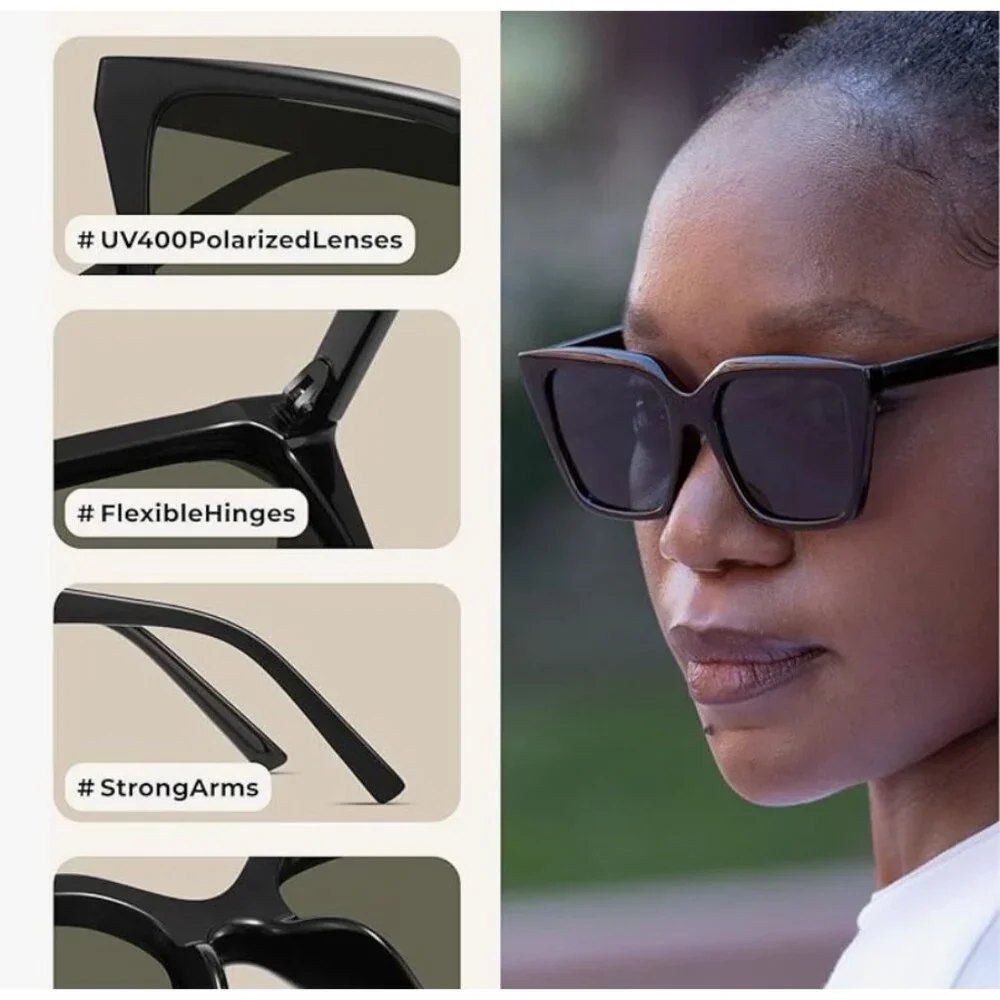 miyya Cat Eye Sunglasses for Women, Trendy Polarized Sunglasses Women, Retro Sun